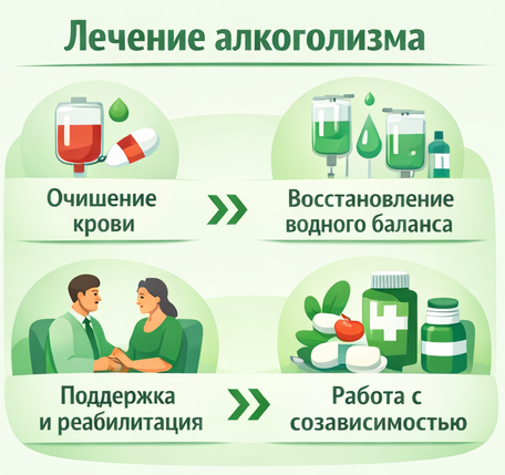 лечение алкоголизма в Мамадыше этапы